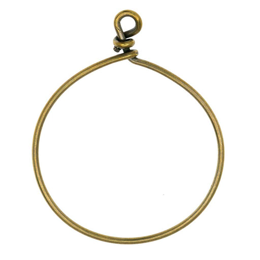 TierraCast Beadable Wrapped Wire Hoop, for Pendants or Earrings 42mm Wide, Brass Oxide (1 Piece)