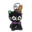 Jewelry Charm, 3-D Hand Painted Resin Kitty with Witch Hat, 20.5mm, Black (1 Piece)