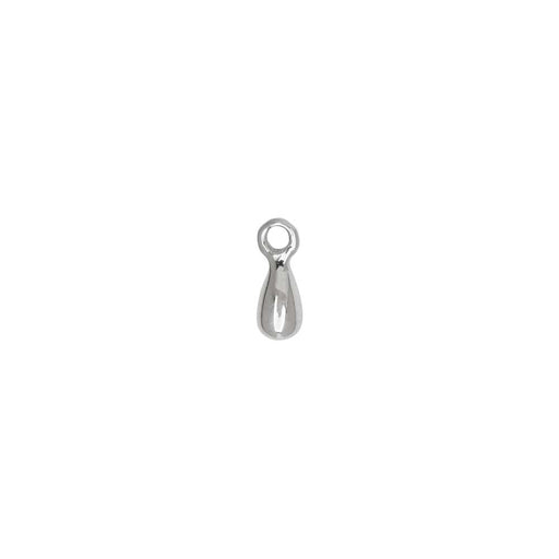 Nina Designs Charm, Small Teardrop with Loop 8x3mm, Sterling Silver (1 Piece)