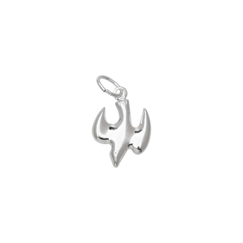 Sterling Silver Charm, Small Dove with Jump Ring 12.5x8.5mm (1 Piece)