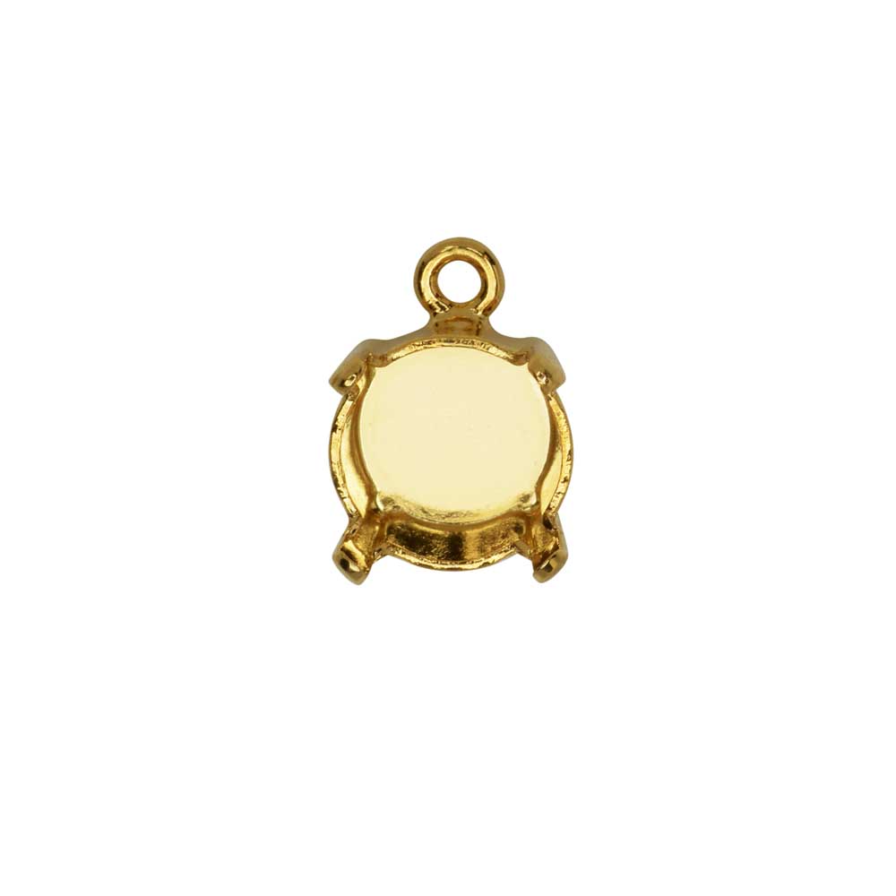 Gita Jewelry Stone Setting for PRESTIGE Crystal, Pendant Base for SS39 Chaton, Gold Plated