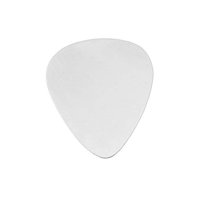 Sterling Silver Blank Stamping 'Guitar Pick' No Hole 30.5x25.5mm (1 pcs)