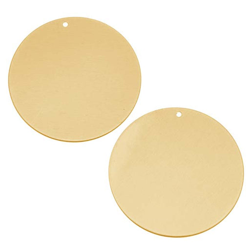 Solid Brass Blank Stamping 'Round Disk' Tag Pendant 25.5mm (2 pcs)