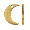 Nunn Design Flat Tag Charm, Crescent Moon 15.5mm, Antiqued Gold Plated