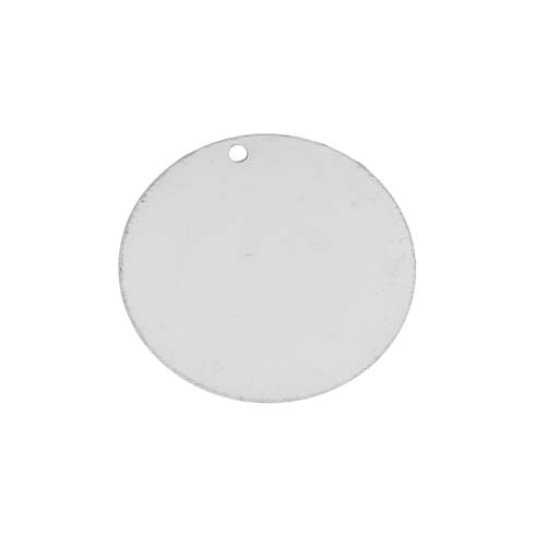 Sterling Silver Round Blank Disk Tag Pendant 19mm (1 pcs)