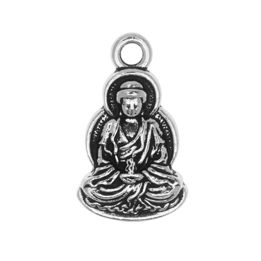 TierraCast Pewter Charm, Seated Buddha with Loop 21.5x12mm, 1 Piece, Antiqued Silver Plated