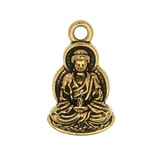 TierraCast Pewter Charm, Seated Buddha with Loop 21.5x12mm, 1 Piece, 22K Gold Plated
