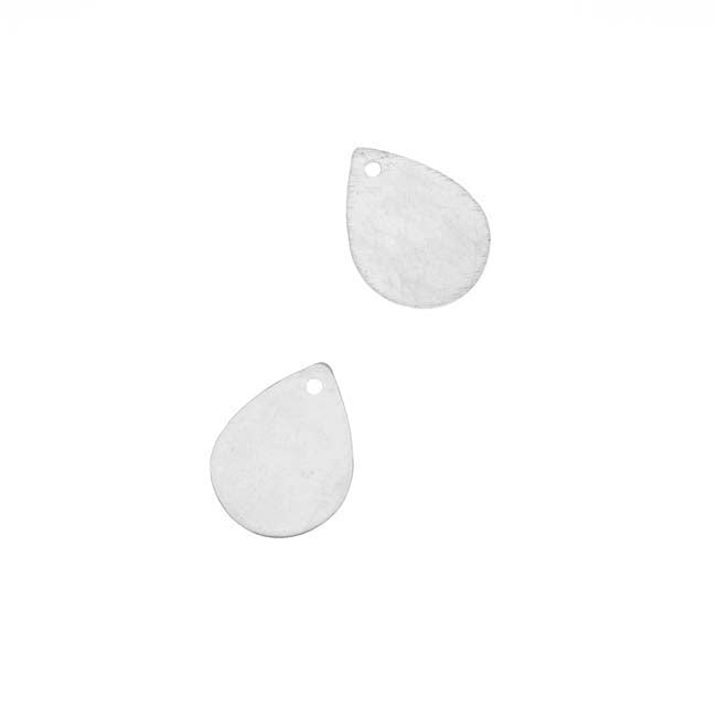 Sterling Silver Blank Stamping Teardrop Charms 13x10mm (2 pcs)