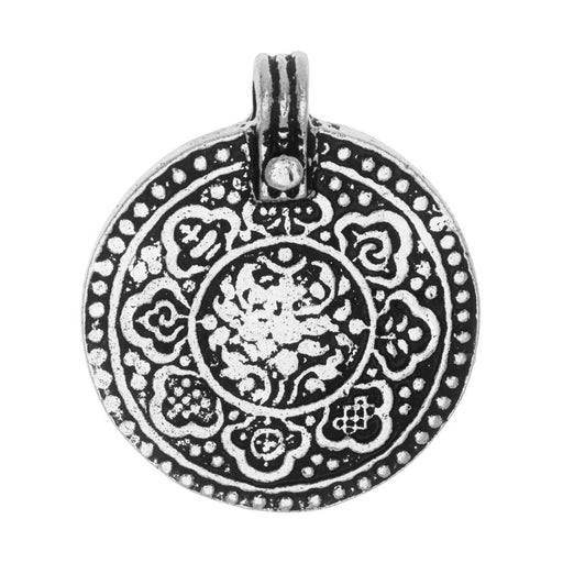 TierraCast Pewter Pendant, The 8 Fold Path Design 31.5x26.5mm, 1 Piece, Antiqued Silver Plated