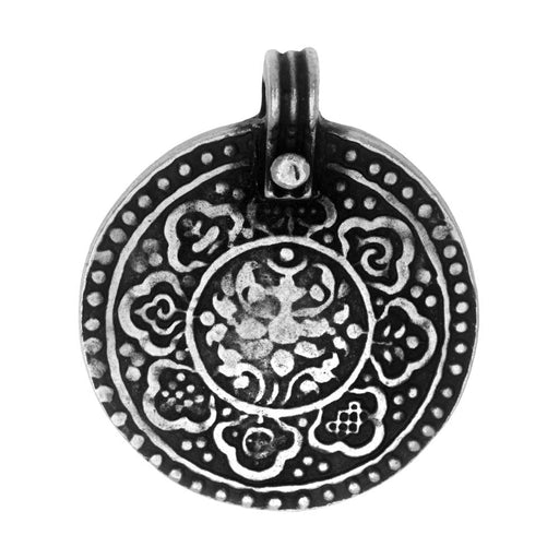 TierraCast Pewter Pendant, The 8 Fold Path Design 31.5x26.5mm, 1 Piece, Antiqued Pewter