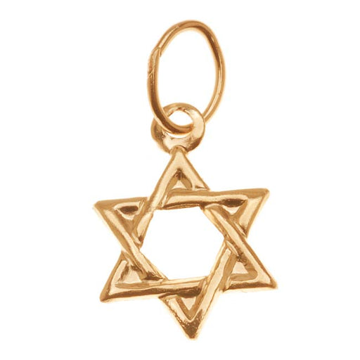 14K Gold FIlled Charm, Jewish Star Of David with Jump Ring 11mm (1 Piece)