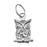 Sterling Silver Charm, Perched Owl 11mm, Silver (1 Piece)