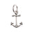 Sterling Silver Charm, Small Nautical Anchor 13mm, Silver (1 Piece)