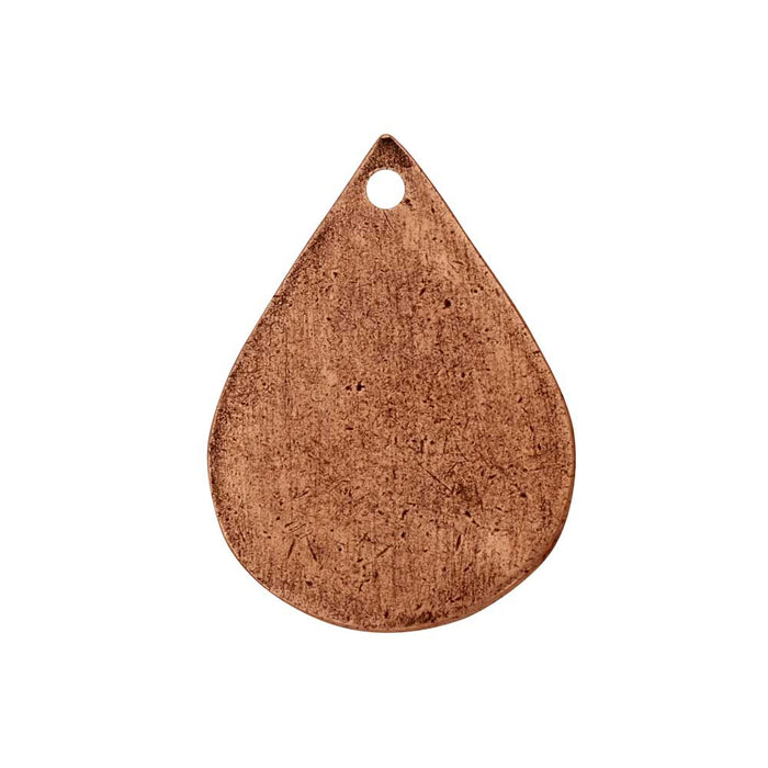Flat Tag Pendant, Drop 18x25mm, Antiqued Copper, by Nunn Design (1 Piece)