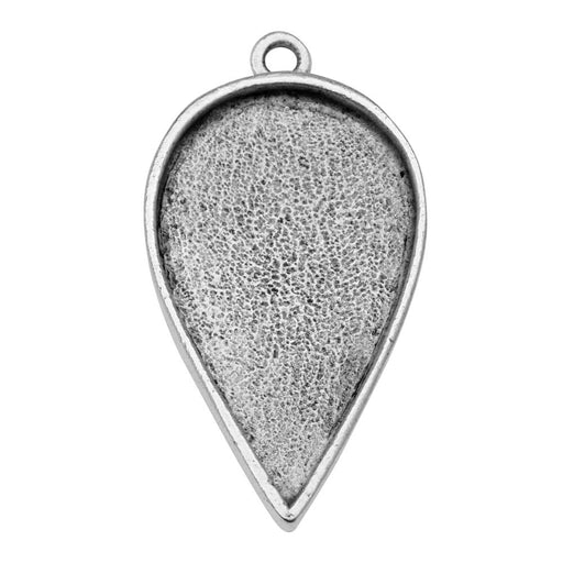 Bezel Pendant, Inverted Drop 20x34mm, Antiqued Silver, by Nunn Design (1 Piece)