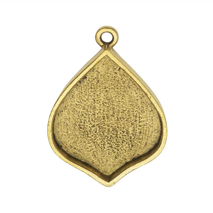 Bezel Pendant, Marrakesh Drop 22x28mm, Antiqued Gold, by Nunn Design (1 Piece)