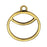 Open Back Bezel Pendant, Circle Sunrise 23.5x27mm, Ant. Gold, by Nunn Design (1 Piece)