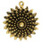 Metal Pendant, Large Daisy Flower 35x39mm, Antiqued Gold, by Nunn Design (1 Piece)