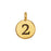 TierraCast Pewter Number Charm, Round '2' 16.5x11.5mm, 1 Piece, Gold Plated