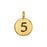 TierraCast Pewter Number Charm, Round '5' 16.5x11.5mm, 1 Piece, Gold Plated