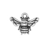 Metal Charm, Honey Bee 12mm, Antiqued Silver Plated, By TierraCast (1 Piece)