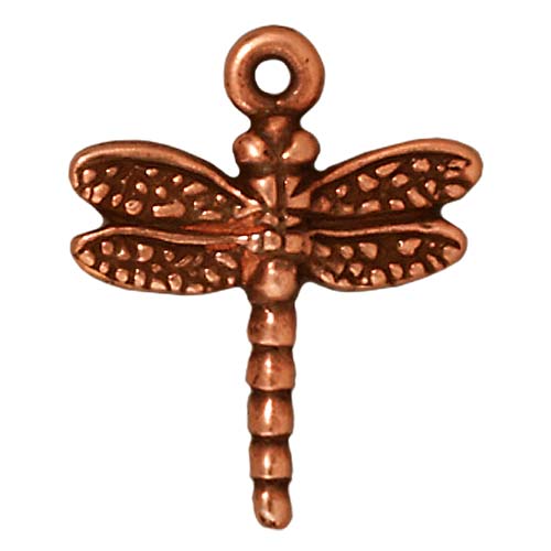 TierraCast Copper Plated Pewter Dragonfly Charm 21mm (1 pcs)