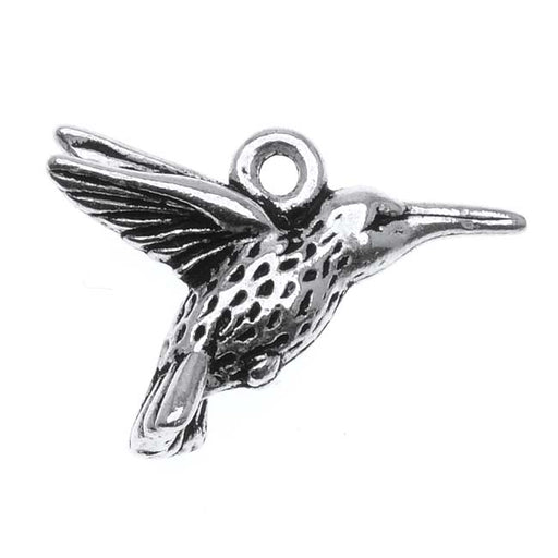 Fine Silver Plated Pewter Hummingbird Charm 19mm(1)