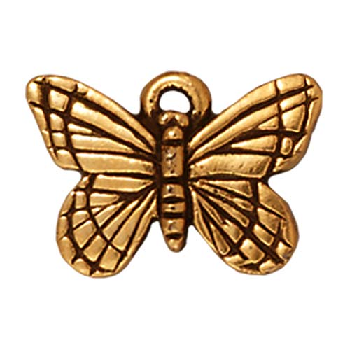 TierraCast 22K Gold Plated Pewter Monarch Butterfly Charm 16mm (1)
