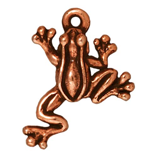 TierraCast Copper Plated Pewter Leaping Frog Charm 20mm (1 pcs)