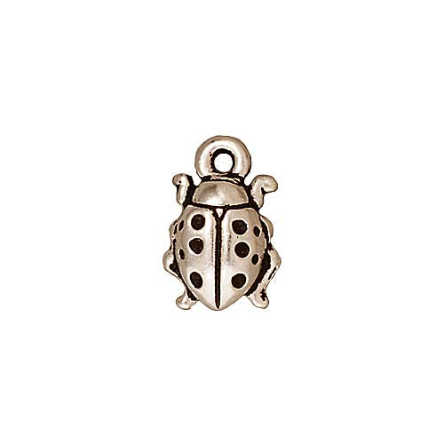 TierraCast Fine Silver Plated Pewter Ladybug Charm 12.5mm (1 pcs)