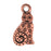 TierraCast Copper Plated Pewter Art Spiral Cat Charm 19mm (1)