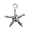 TierraCast Fine Silver Plated Pewter 2-Side Starfish Charm 18mm (1 pcs)