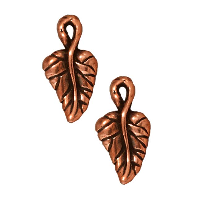 TierraCast Copper Plated Pewter Ivy Leaf Charm 16mm (1 pcs)