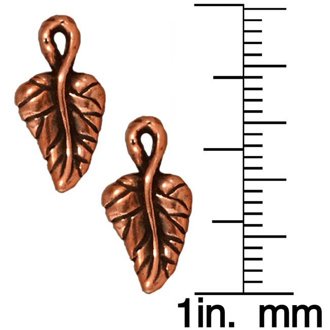 TierraCast Copper Plated Pewter Ivy Leaf Charm 16mm (1 pcs)