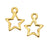 TierraCast 22K Gold Plated Pewter Open Star Charm 12.7mm (2 Pieces)