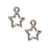TierraCast Rhodium Plated Pewter Open Star Charm 12.7mm (1 pcs)
