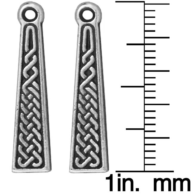 TierraCast Fine Silver Plated Pewter Celtic Braid Pendant 24mm (1 pcs)