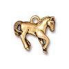 TierraCast 22K Gold Plated Pewter Prancing Horse Charm 20mm (1 pcs)