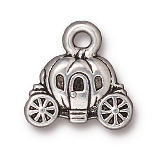 TierraCast Fine Silver Plated Pewter Cinderella Carriage Charm 14.5mm (1)