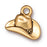 TierraCast 22K Gold Plated Pewter Western Cowboy Hat Charm 12mm (1 pcs)