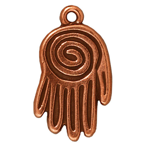 TierraCast Genuine Copper Plated Pewter Spiral Hand Charm 22mm (1)