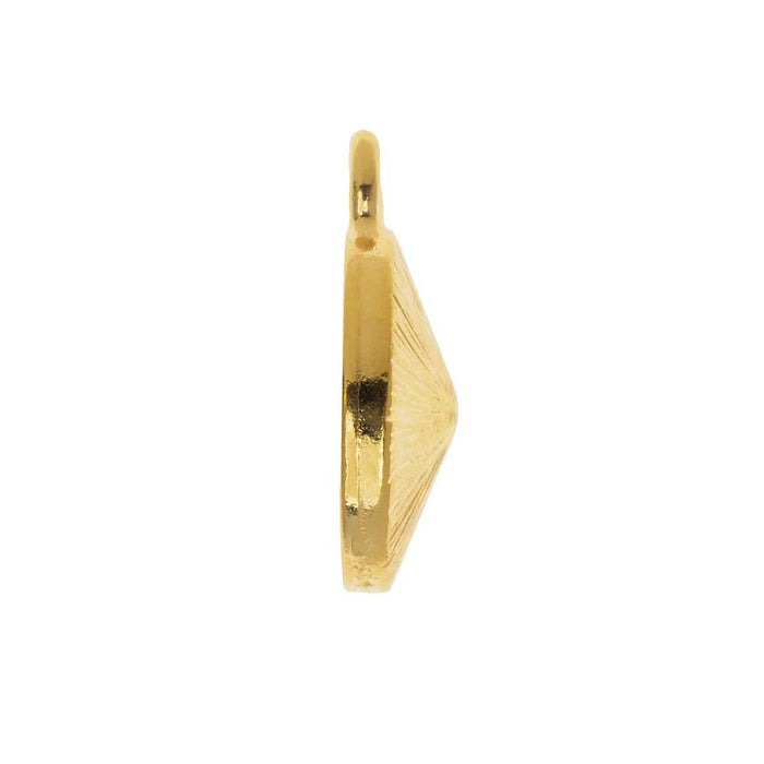 22K Gold Plated Plain Bezel Pendant Setting For PRESTIGE Crystal 12mm Rivoli