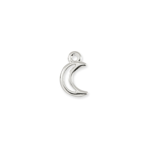 Charm, Open Crescent Moon 13mm, White Bronze Plated, by TierraCast (2 Pieces)