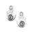 TierraCast Fine Silver Plated Pewter Small Spiral Hand Charm 15mm (2 Pieces)