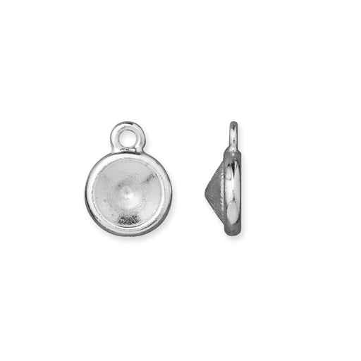 Bezel Pendant, fits PRESTIGE Crystal #1088 Round Chatons SS39, White Bronze Plated, by TierraCast (1 Piece)