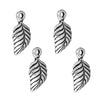 TierraCast Fine Silver Plated Pewter Birch Leaf Charm 15mm (4 Pieces)