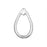 Pendant, Hammertone Stitch Around Teardrop 17x24mm, White Bronze Plated, by TierraCast (2 Pieces)