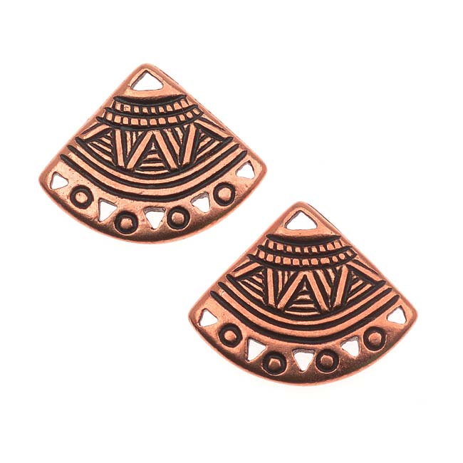 TierraCast Copper Plated Pewter Ethnic Fan Chandelier Earrings 15mm (2 Pieces)