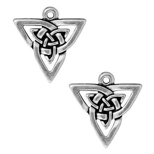 TierraCast Silver Plated Pewter Celtic Open Triangle Pendant Charm 21mm (1)