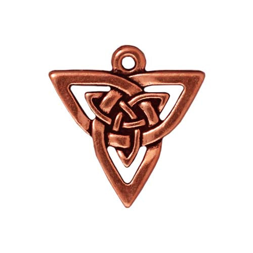 TierraCast Copper Plated Pewter Celtic Open Triangle Pendant Charm 21mm (1)